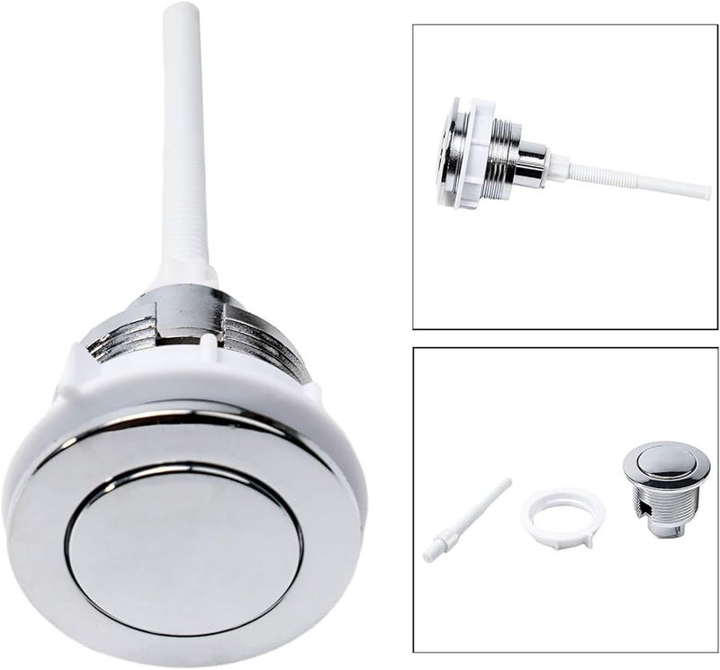 Silver ABS 38mm Single Flush Toilet Push Button Rust Proof Water Saving Easy Install - Image 5